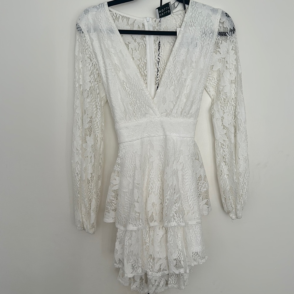 NWT Hello Molly White Lace Romper